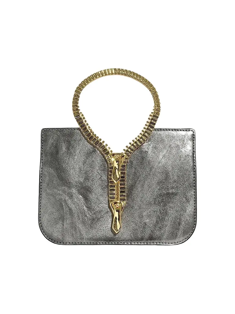 ALEXIS BITTAR Women's 14K-Gold-Plated & Leather Top Handle Bag - Pewter | Image 1 ALEXIS BITTAR Women's 14K-Gold-Plated & Leather Top Handle Bag - Pewter | Image 1