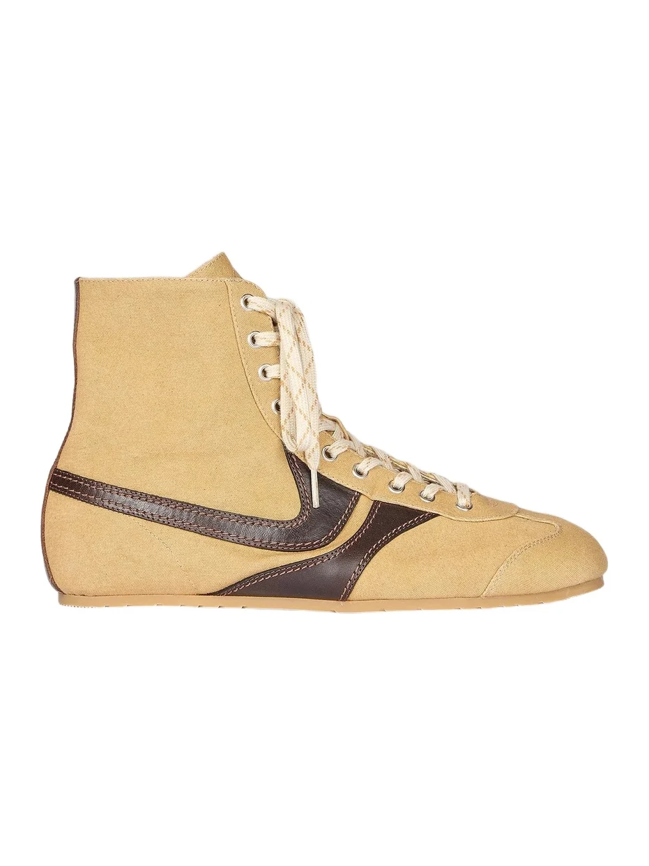 Dries Van Noten Men's Contrast Leather-Striped High-Top Sneakers