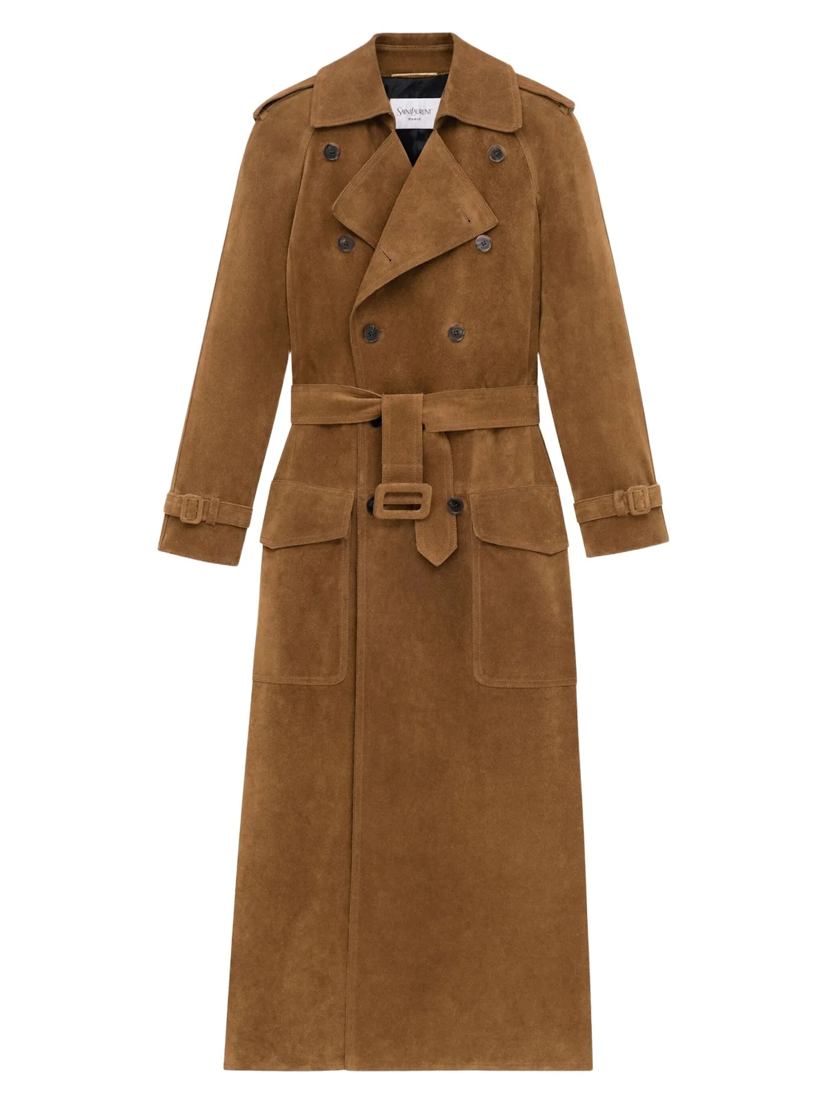 Saint Laurent Women's Trench Coat in Suede - Noix