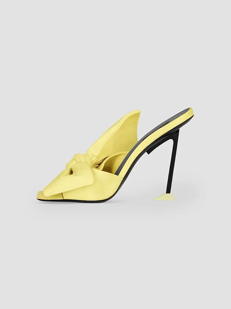 Givenchy Women's Boudoir Heeled Mules in Nappa Leather with Bow - Yellow | Thumbnail 4 Givenchy Women's Boudoir Heeled Mules in Nappa Leather with Bow - Yellow | Thumbnail 4