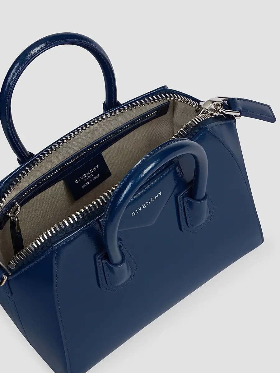Givenchy Women's Mini Antigona Top Handle Bag in Box Leather - Saphir Blue | Thumbnail 4 Givenchy Women's Mini Antigona Top Handle Bag in Box Leather - Saphir Blue | Thumbnail 4