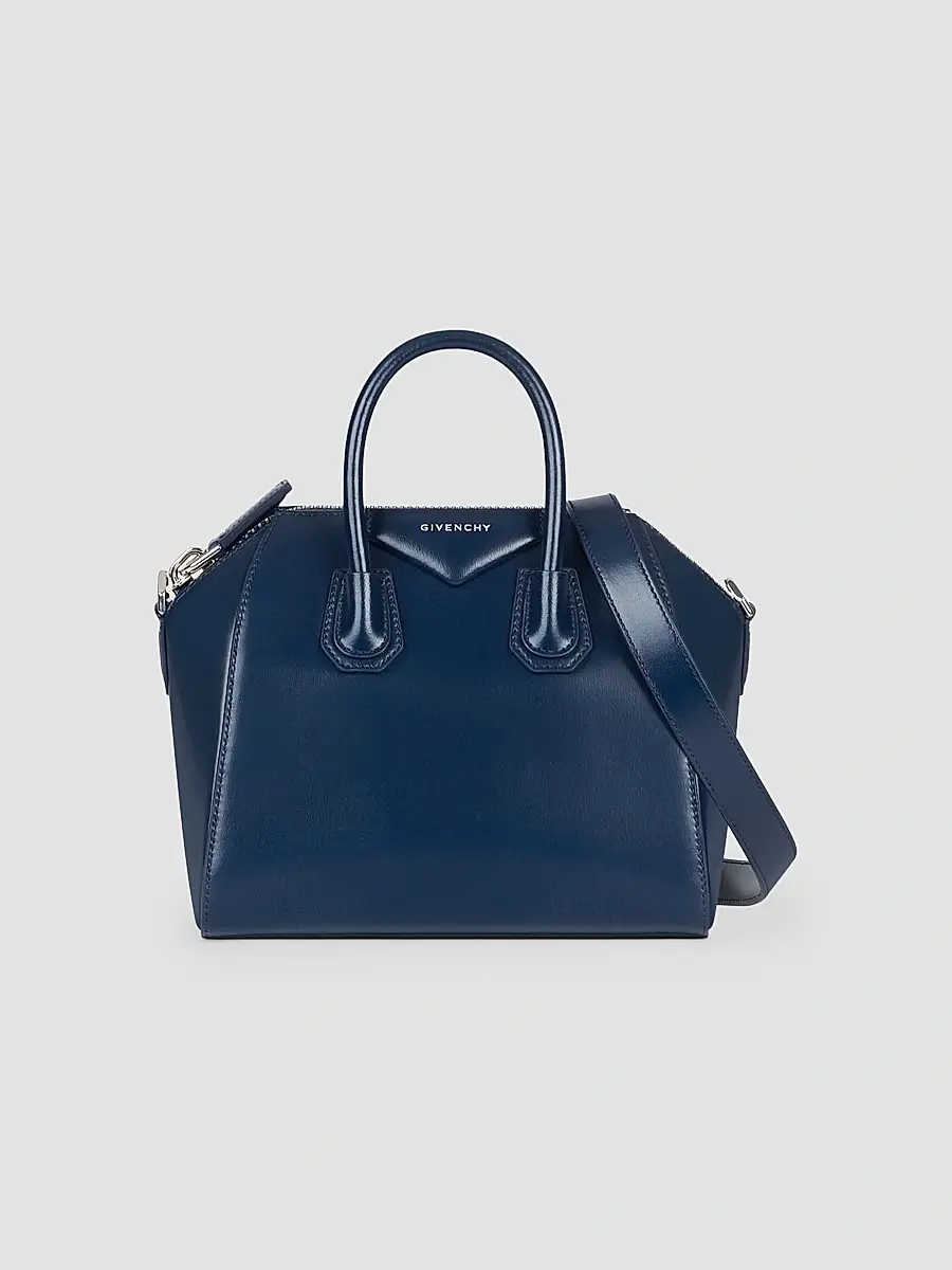 Givenchy Women's Mini Antigona Top Handle Bag in Box Leather - Saphir Blue | Thumbnail 5 Givenchy Women's Mini Antigona Top Handle Bag in Box Leather - Saphir Blue | Thumbnail 5