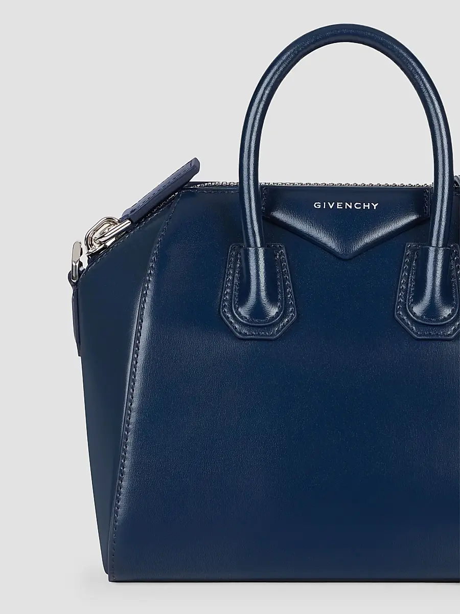 Givenchy Women's Mini Antigona Top Handle Bag in Box Leather - Saphir Blue | Thumbnail 6 Givenchy Women's Mini Antigona Top Handle Bag in Box Leather - Saphir Blue | Thumbnail 6