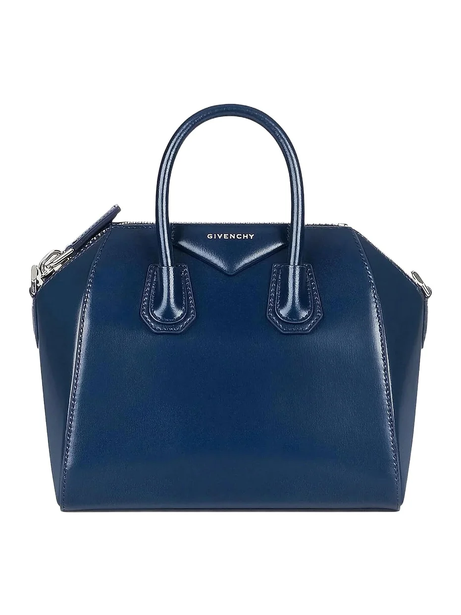Givenchy Women's Mini Antigona Top Handle Bag in Box Leather - Saphir Blue