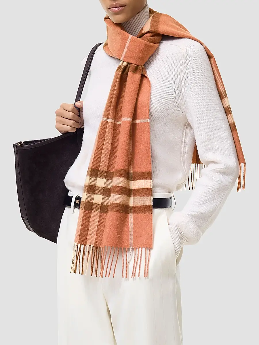 Burberry Women's Check Cashmere Scarf | Thumbnail 2 Burberry Women's Check Cashmere Scarf | Thumbnail 2