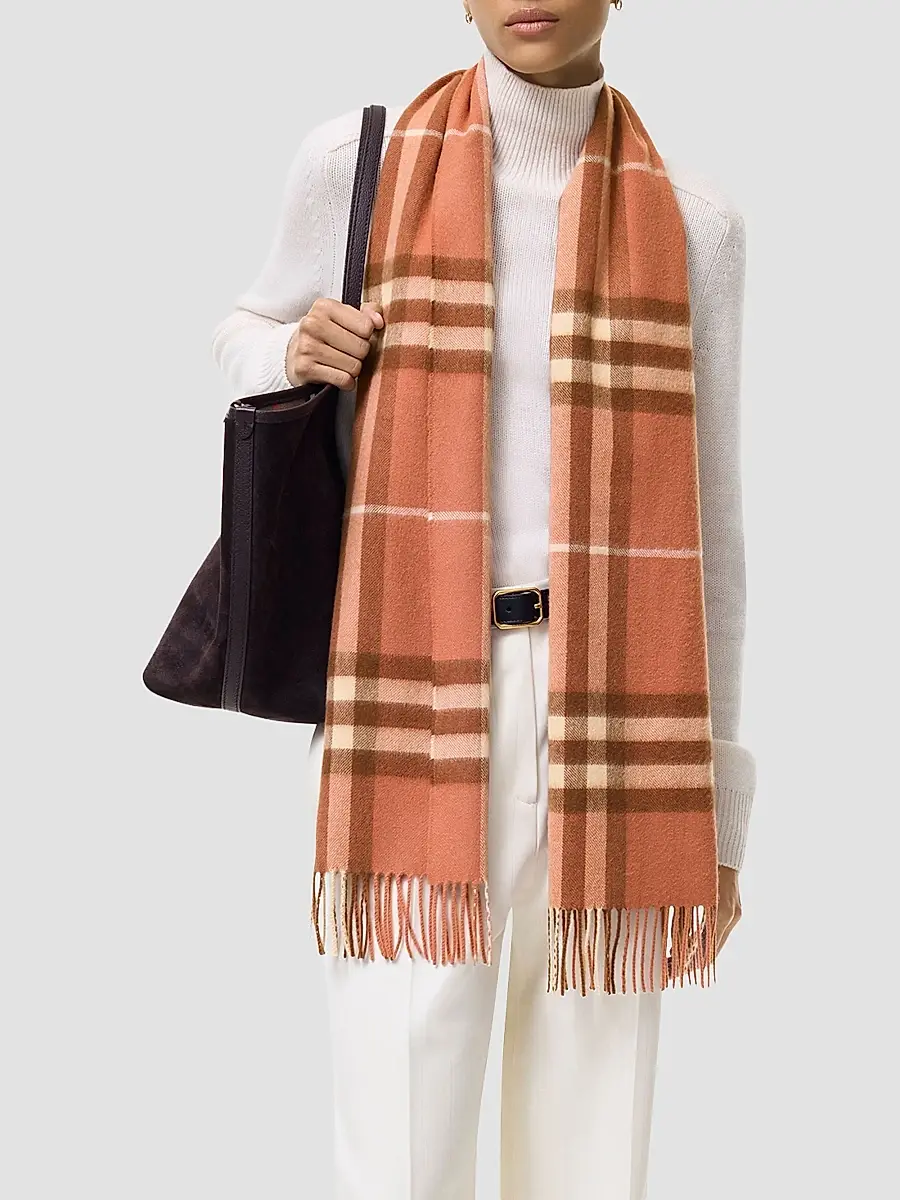 Burberry Women's Check Cashmere Scarf | Thumbnail 4 Burberry Women's Check Cashmere Scarf | Thumbnail 4