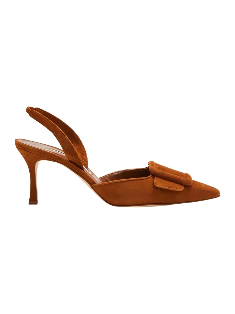 Manolo Blahnik Women's ​Maysli 70MM Suede Slingback Pumps
