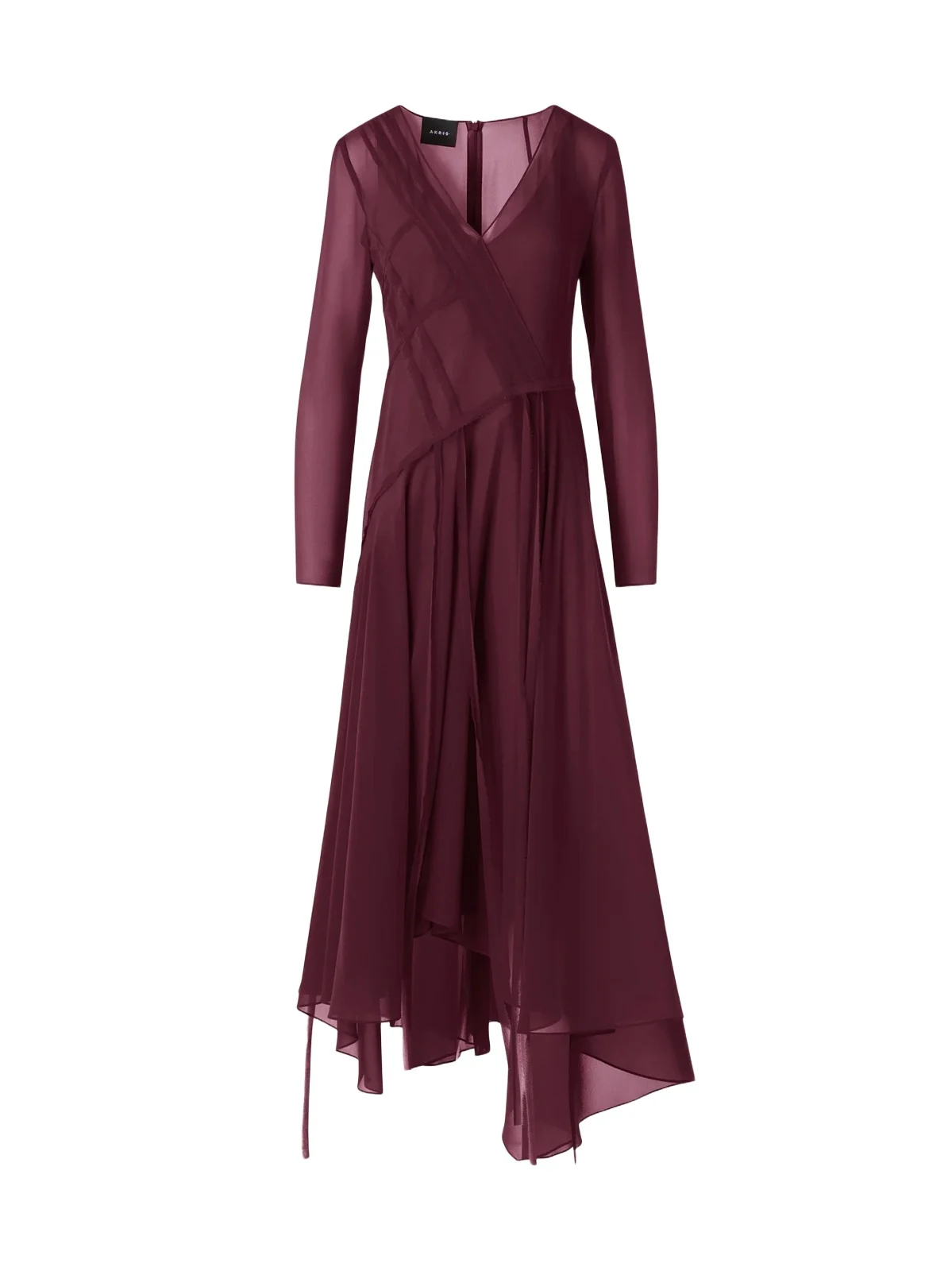 Women's Silk Asymmetric V-Neck Midi-Dress
