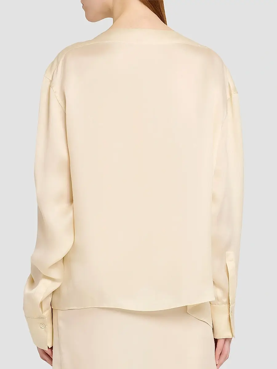 Ferragamo Women's Satin Lace-Up Blouse | Thumbnail 5 Ferragamo Women's Satin Lace-Up Blouse | Thumbnail 5