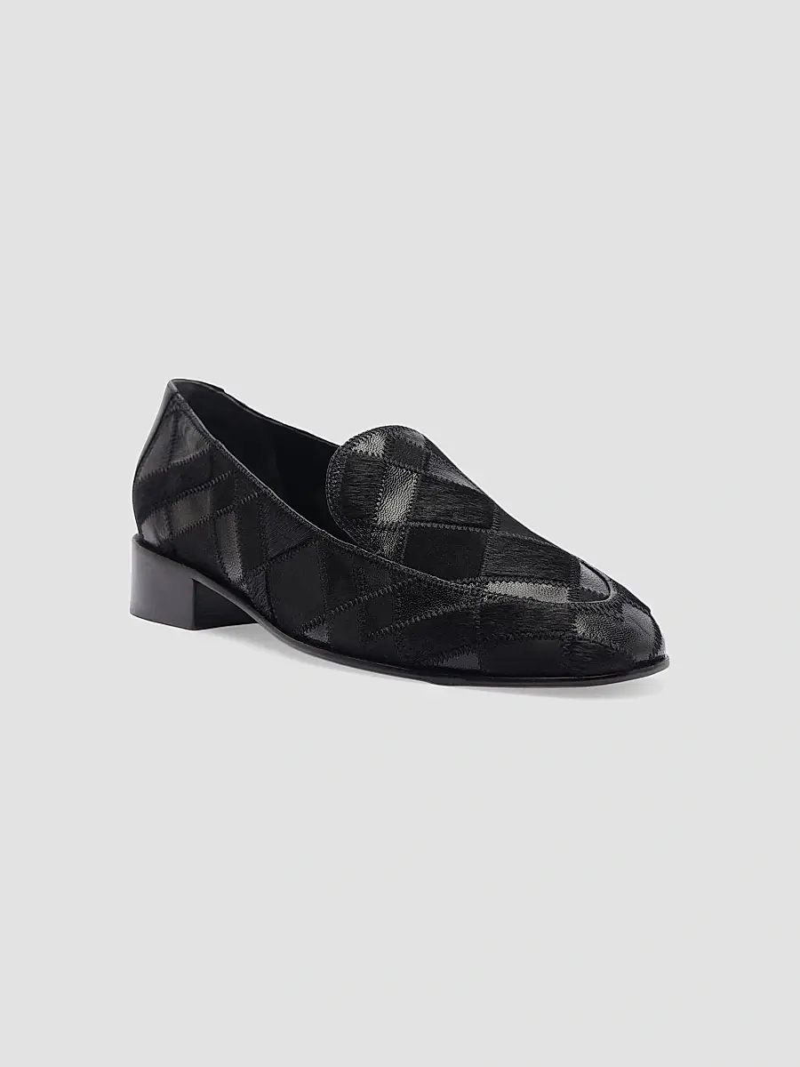 Alexandre Birman Women's Annelise 30MM Calf Hair & Leather Loafers - Black | Thumbnail 2 Alexandre Birman Women's Annelise 30MM Calf Hair & Leather Loafers - Black | Thumbnail 2