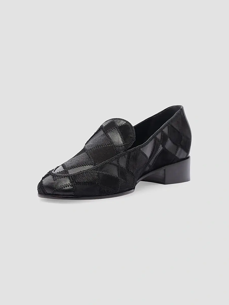 Alexandre Birman Women's Annelise 30MM Calf Hair & Leather Loafers - Black | Thumbnail 6 Alexandre Birman Women's Annelise 30MM Calf Hair & Leather Loafers - Black | Thumbnail 6