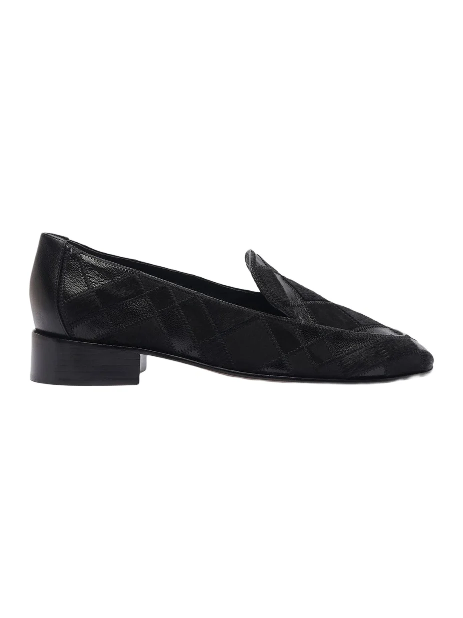 Women's Annelise 30MM Calf Hair & Leather Loafers - Black Women's Annelise 30MM Calf Hair & Leather Loafers - Black