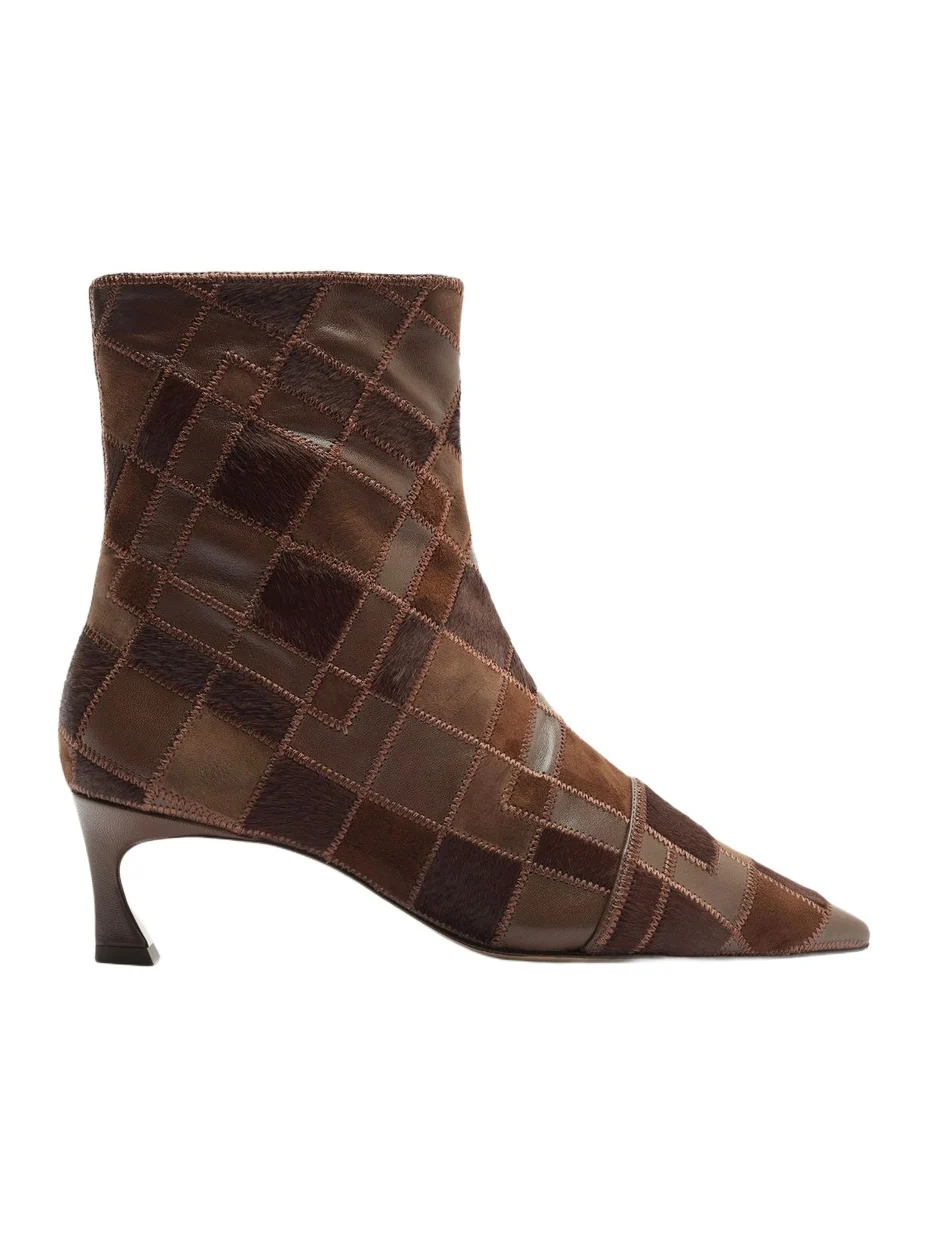 Women's Annelise 50MM Leather & Calf Hair Ankle Boots