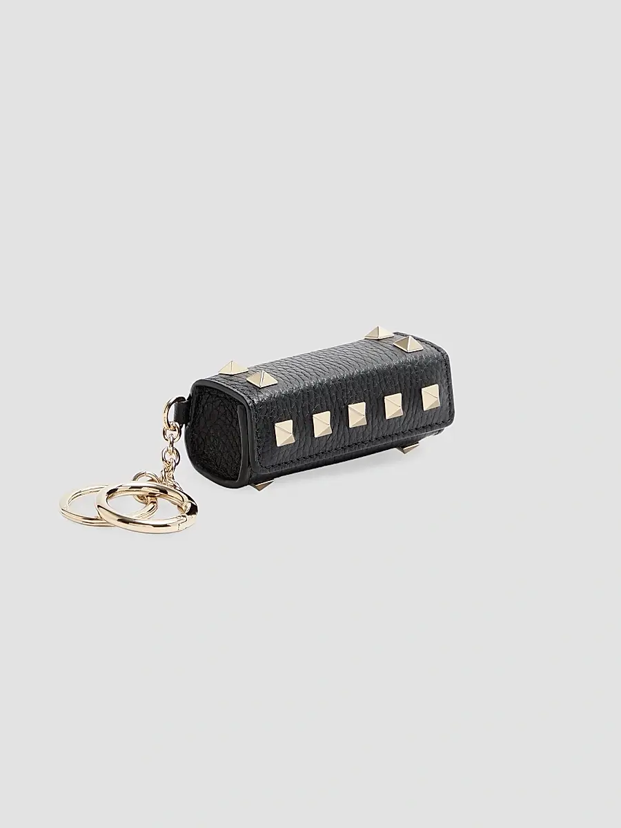 Valentino Women's Rockstud Lipstick Charm in Grainy Calfskin - Black | Thumbnail 2 Valentino Women's Rockstud Lipstick Charm in Grainy Calfskin - Black | Thumbnail 2