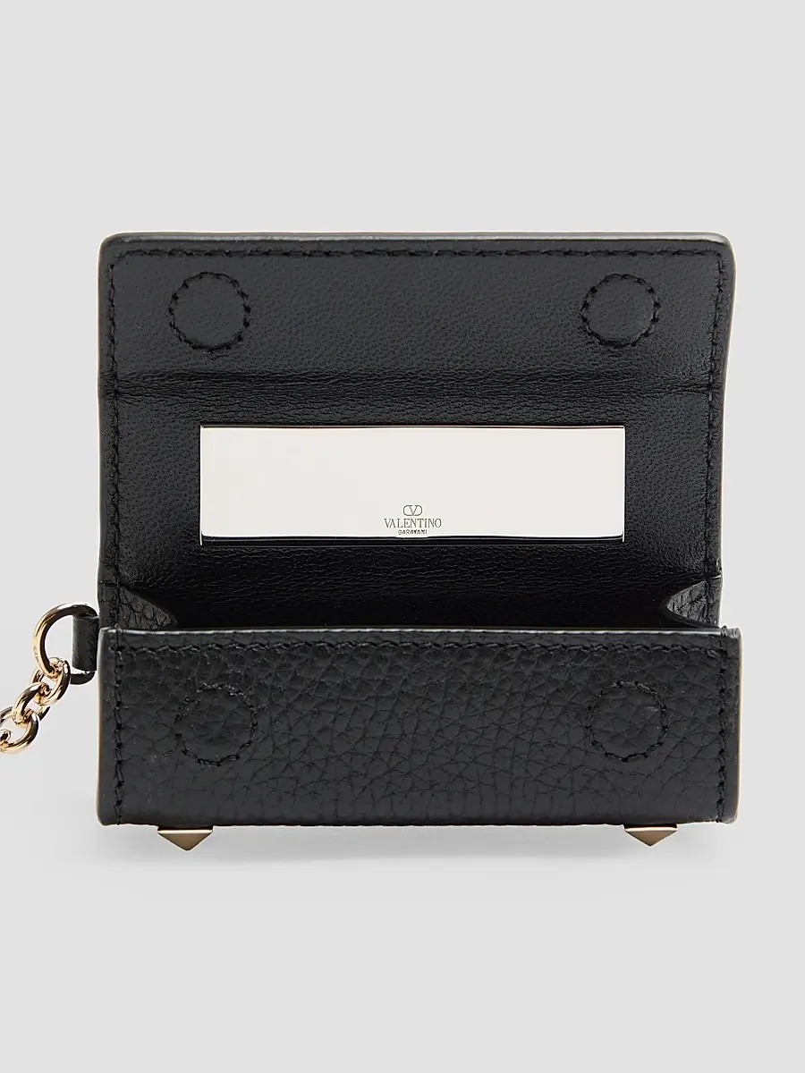 Valentino Women's Rockstud Lipstick Charm in Grainy Calfskin - Black | Thumbnail 4 Valentino Women's Rockstud Lipstick Charm in Grainy Calfskin - Black | Thumbnail 4
