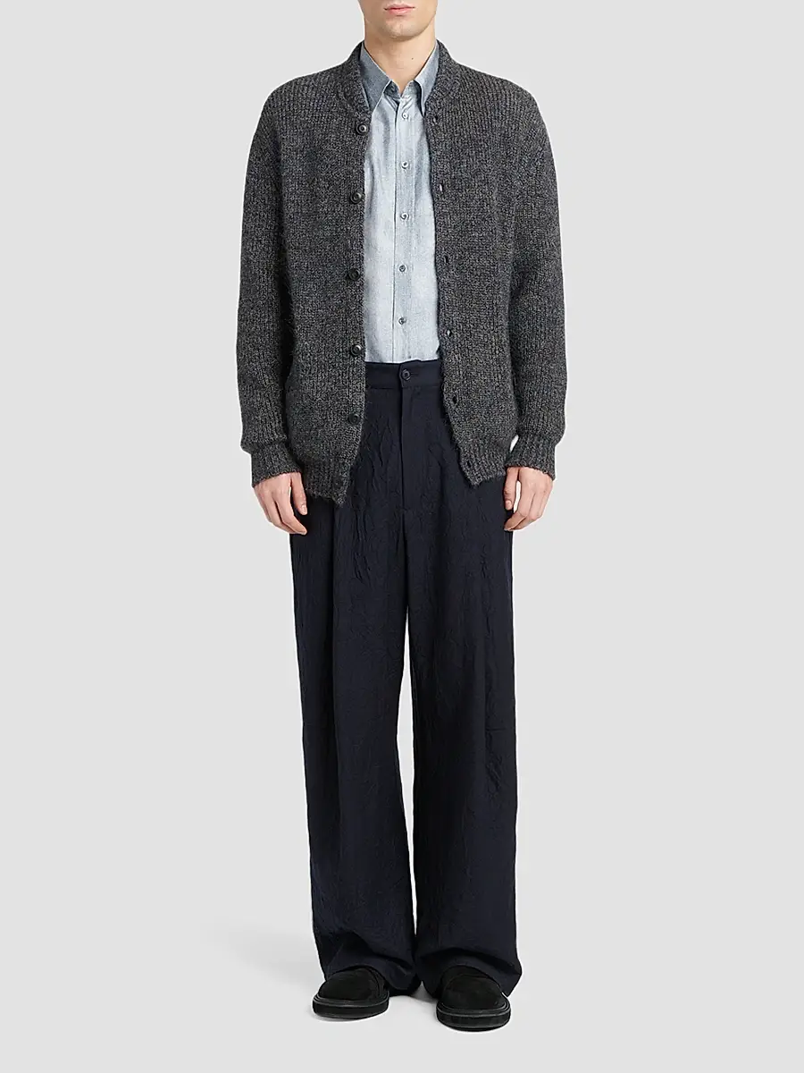 Giorgio Armani Men's Virgin Wool Single Pleat Trousers | Thumbnail 2