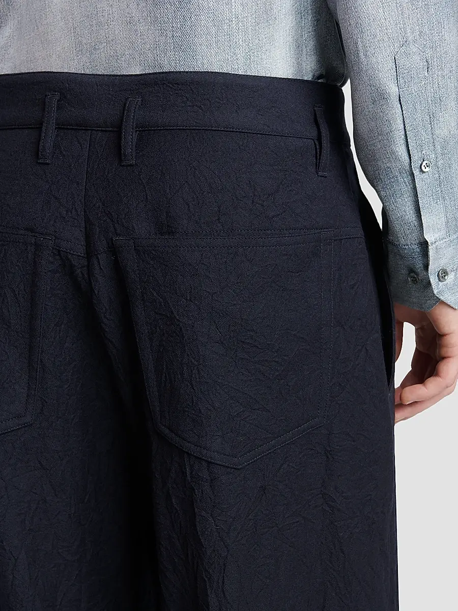 Giorgio Armani Men's Virgin Wool Single Pleat Trousers | Thumbnail 5