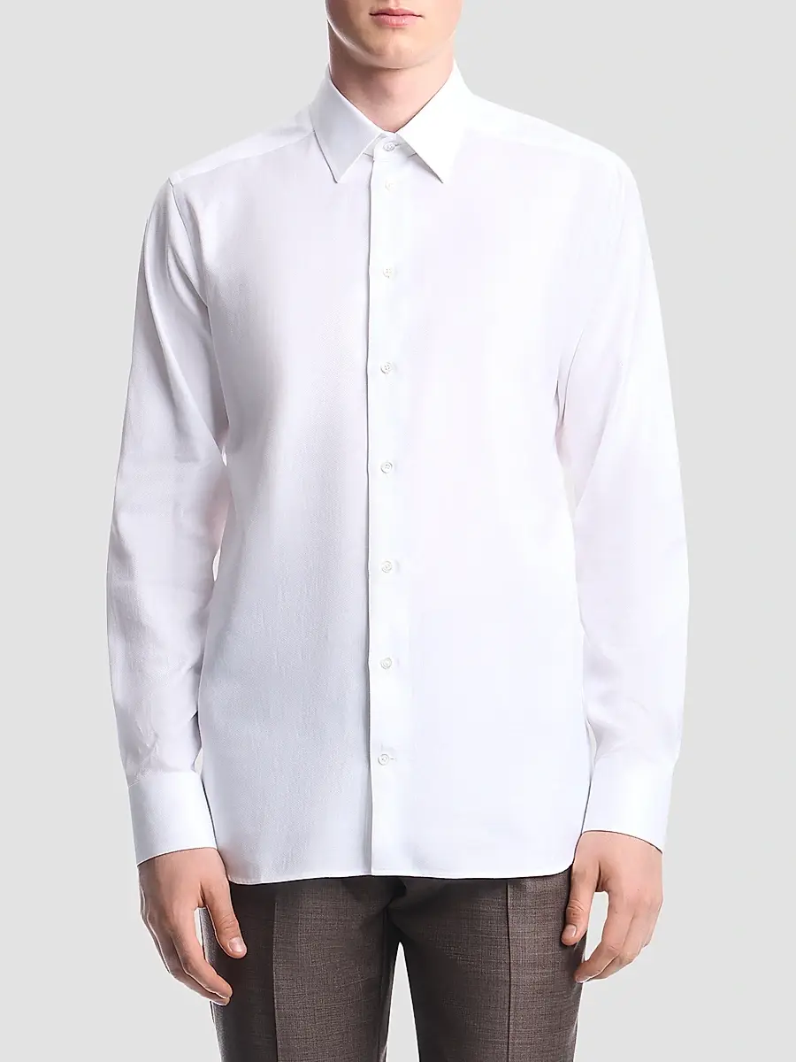 Emporio Armani Men's Cotton Dress Shirt | Thumbnail 3 Emporio Armani Men's Cotton Dress Shirt | Thumbnail 3