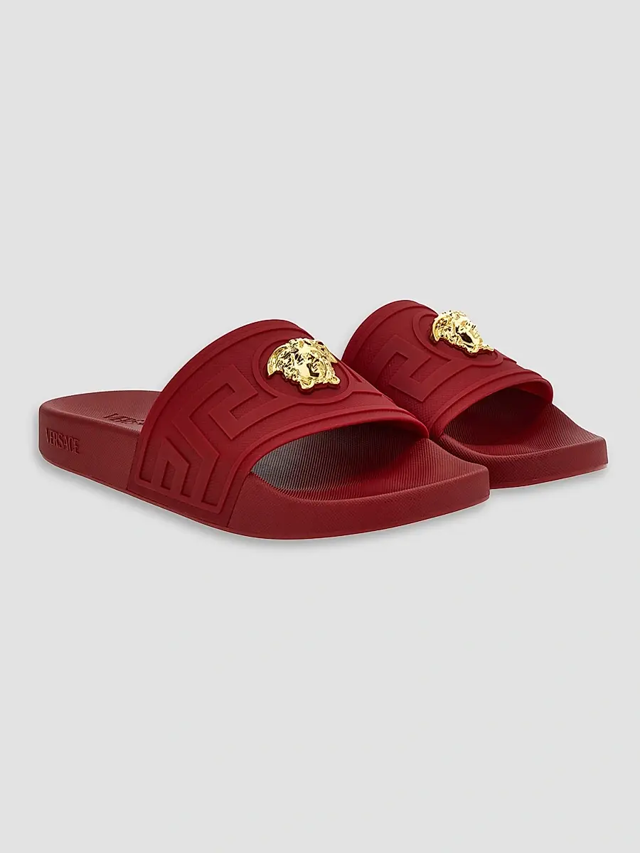 Versace Men's Medusa Rubber Slide Sandals - Fire Gold | Thumbnail 2 Versace Men's Medusa Rubber Slide Sandals - Fire Gold | Thumbnail 2