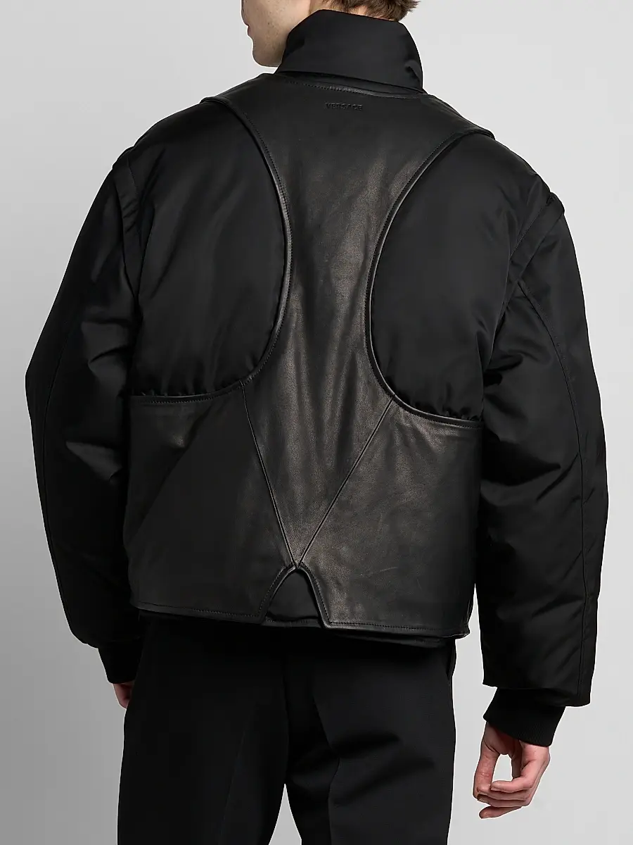 Versace Men's Layered Stand-Collar Down Jacket | Thumbnail 3 Versace Men's Layered Stand-Collar Down Jacket | Thumbnail 3