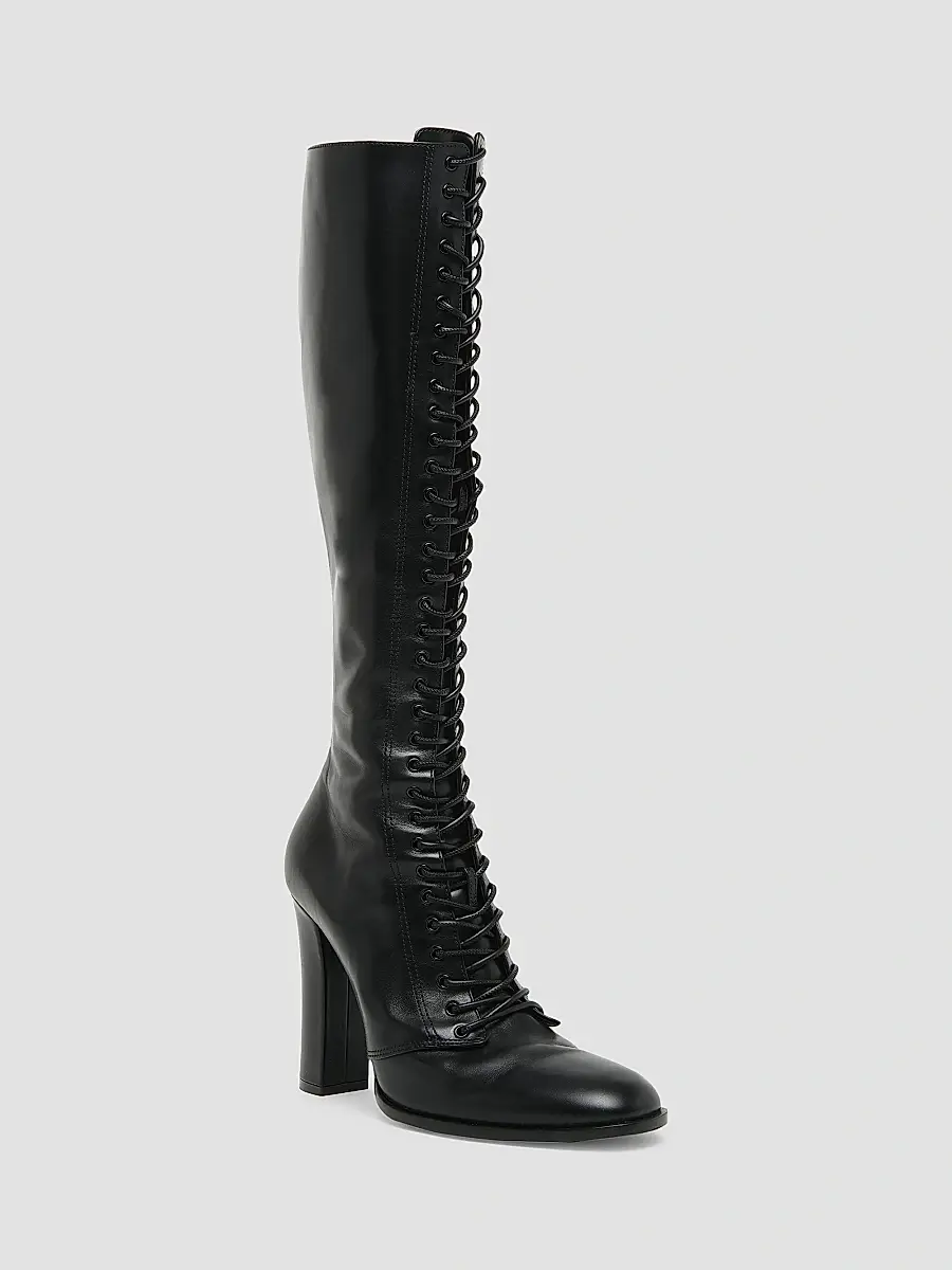Dolce & Gabbana Women's Round Toe 90MM Leather Knee-High Boots | Thumbnail 3 Dolce & Gabbana Women's Round Toe 90MM Leather Knee-High Boots | Thumbnail 3