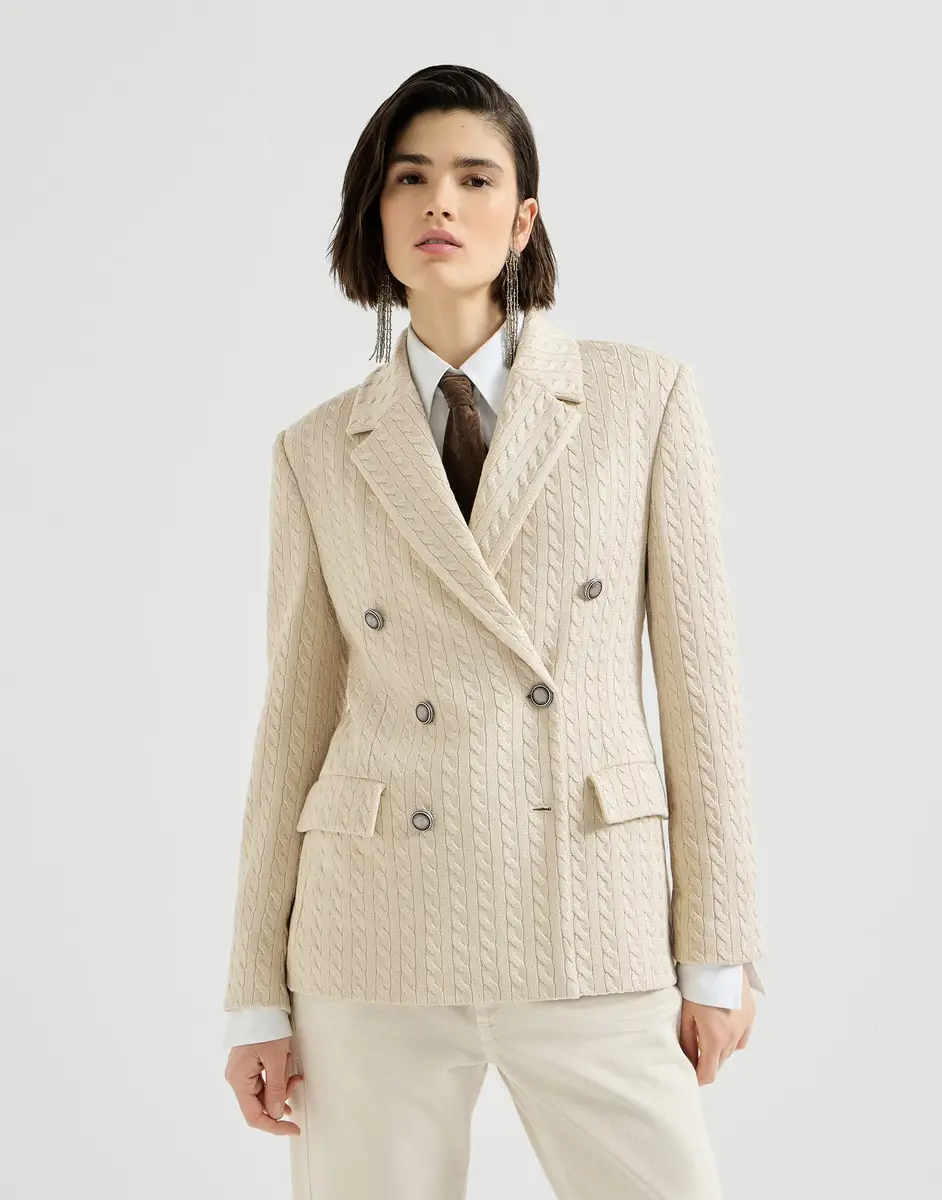 Brunello Cucinelli Sparkling knit blazer with monili | Thumbnail 2