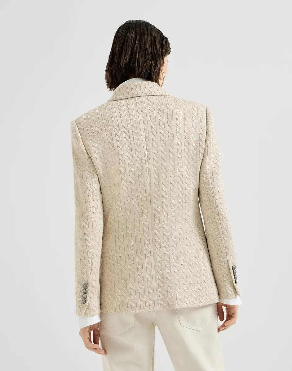 Brunello Cucinelli Sparkling knit blazer with monili | Thumbnail 3