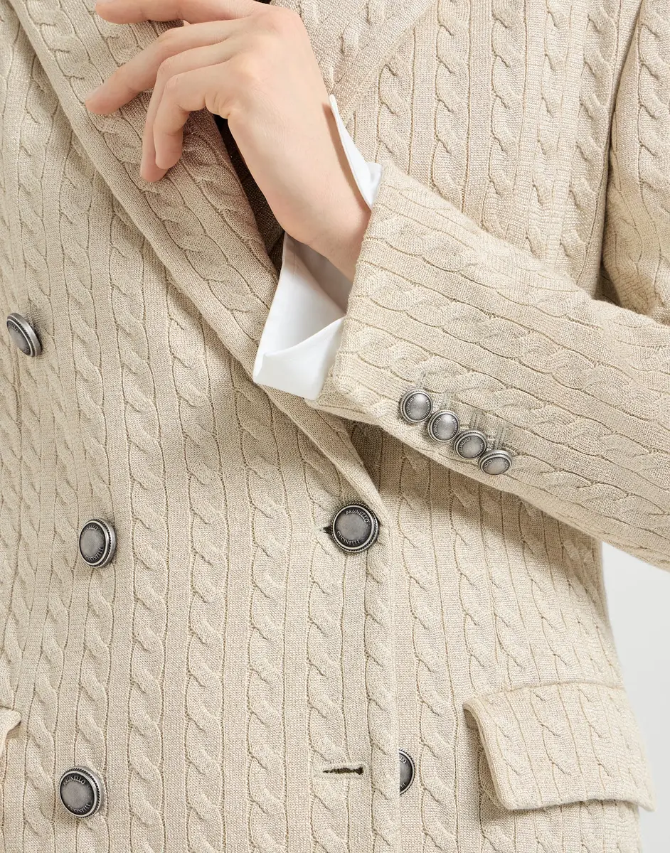 Brunello Cucinelli Sparkling knit blazer with monili | Thumbnail 4