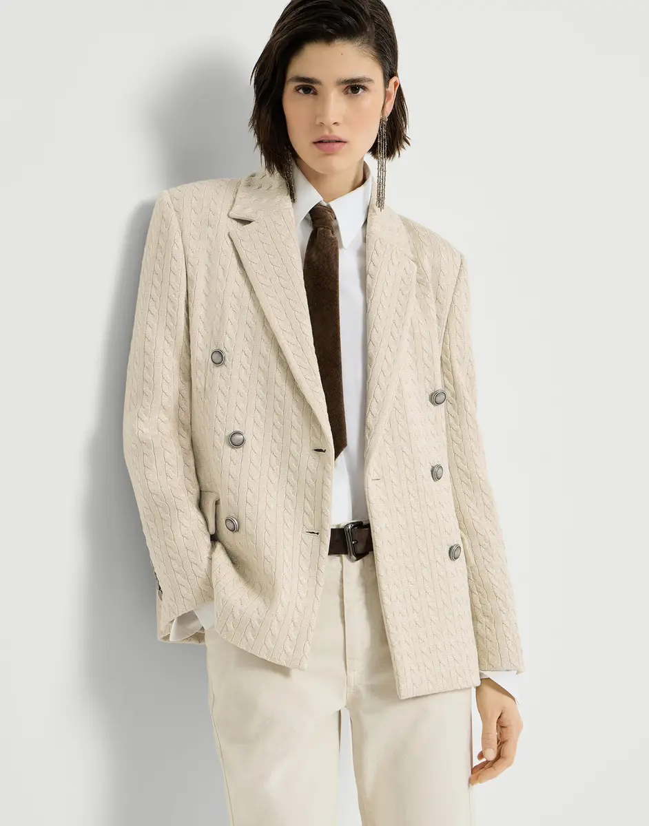 Brunello Cucinelli Sparkling knit blazer with monili | Thumbnail 5