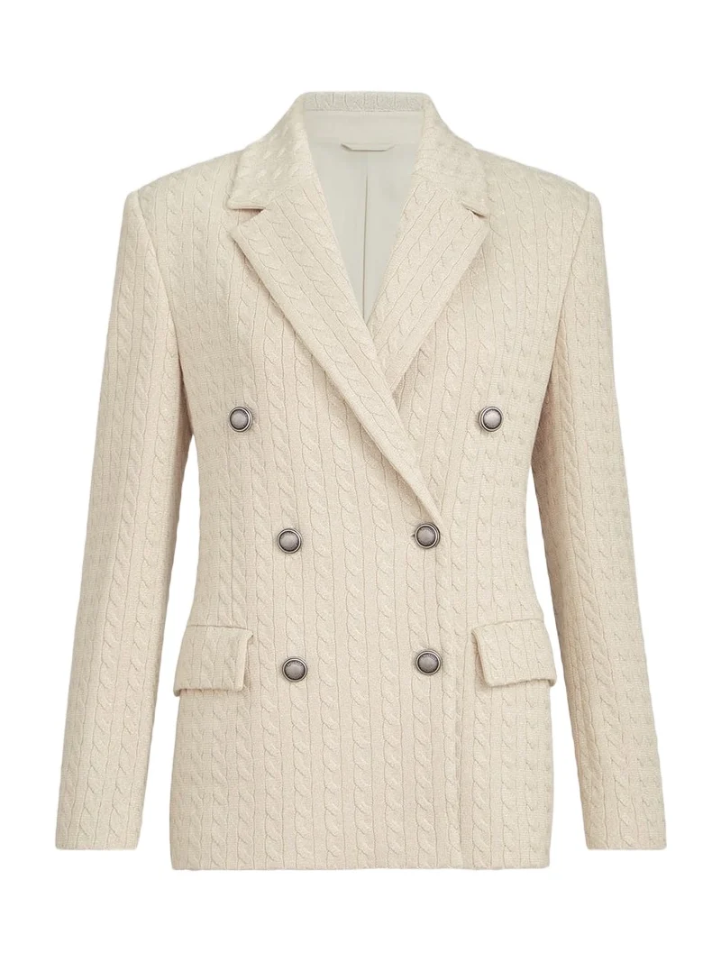 Brunello Cucinelli Sparkling knit blazer with monili