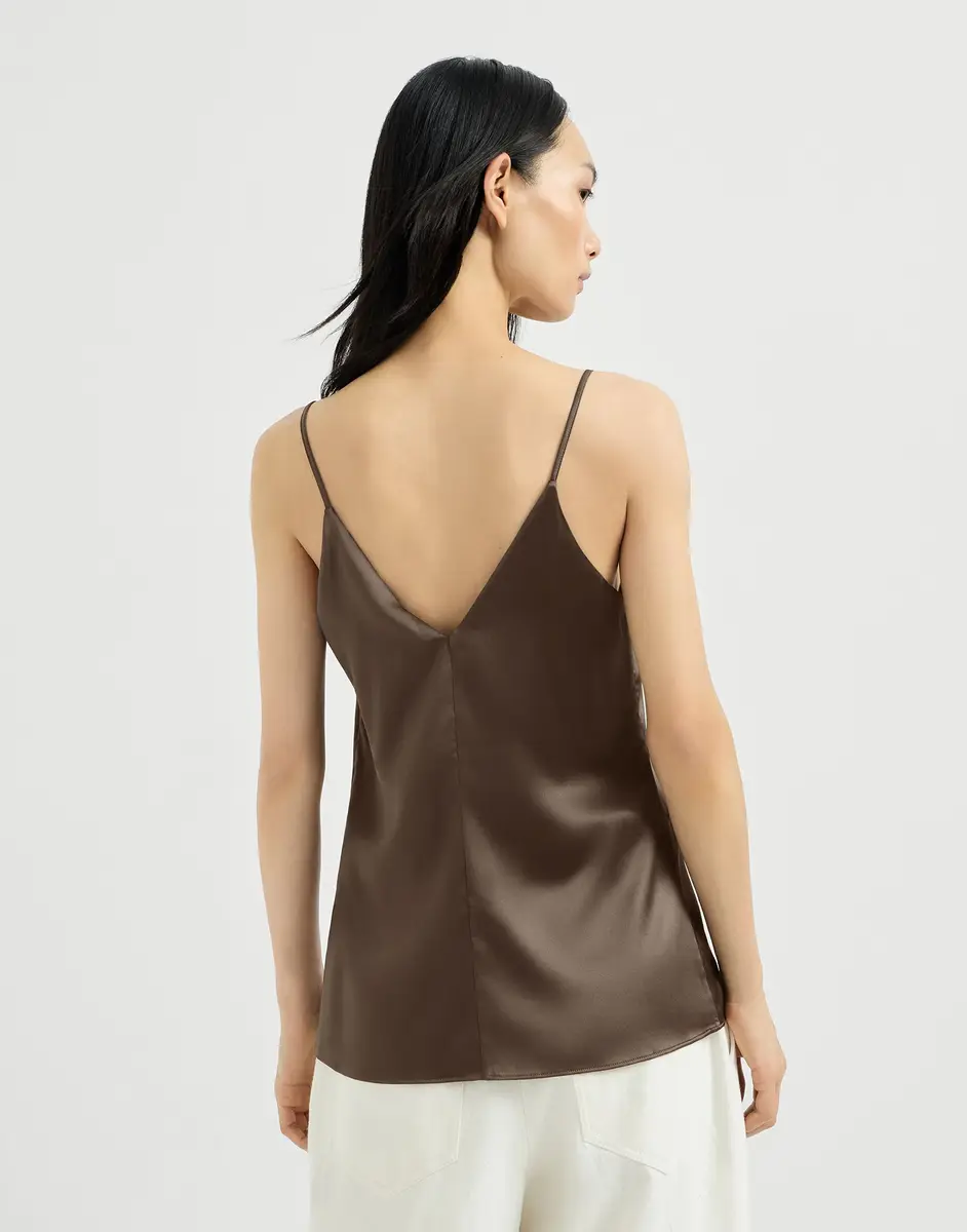 Brunello Cucinelli Stretch silk satin camisole | Thumbnail 3 Brunello Cucinelli Stretch silk satin camisole | Thumbnail 3