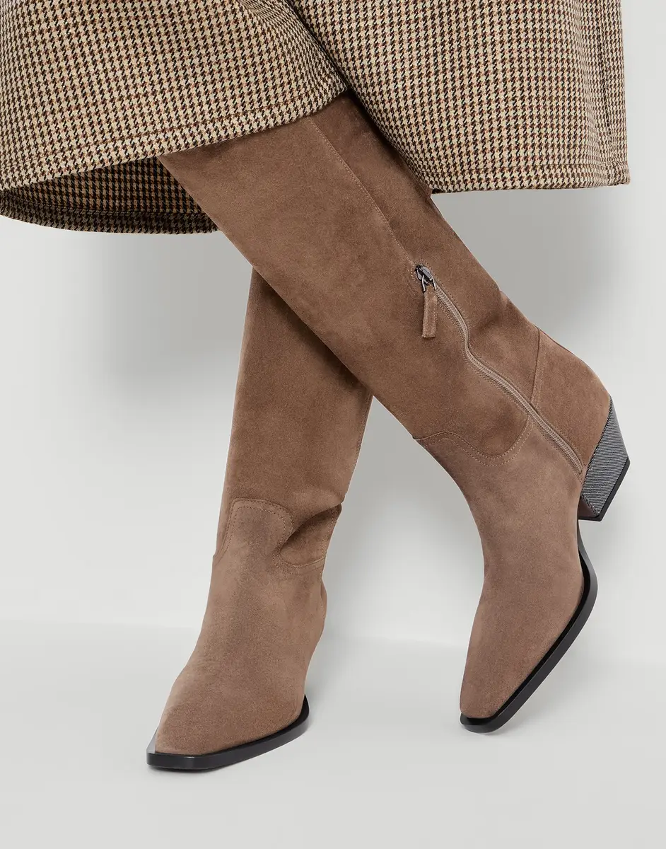 Brunello Cucinelli Suede boots with monili | Thumbnail 4 Brunello Cucinelli Suede boots with monili | Thumbnail 4