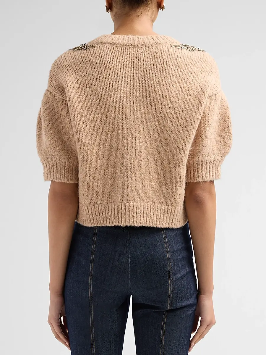 Cinq à Sept Women's Millicent Crystal-Lace Alpaca-Blend Cardigan | Thumbnail 3 Cinq à Sept Women's Millicent Crystal-Lace Alpaca-Blend Cardigan | Thumbnail 3