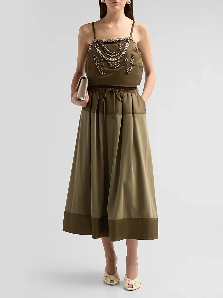 Cinq à Sept Women's Elisabetta Colorblocked Midi Skirt | Thumbnail 2 Cinq à Sept Women's Elisabetta Colorblocked Midi Skirt | Thumbnail 2