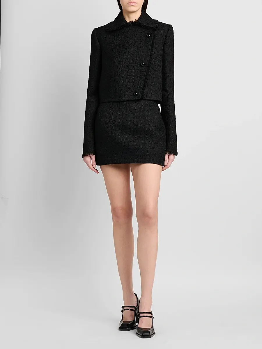 Alexander McQueen Women's Molded Wool-Mohair Mini Skirt | Thumbnail 2