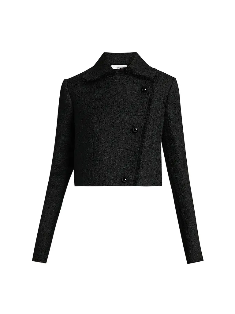 Alexander McQueen Women's Crop Wool-Mohair Tweed Jacket