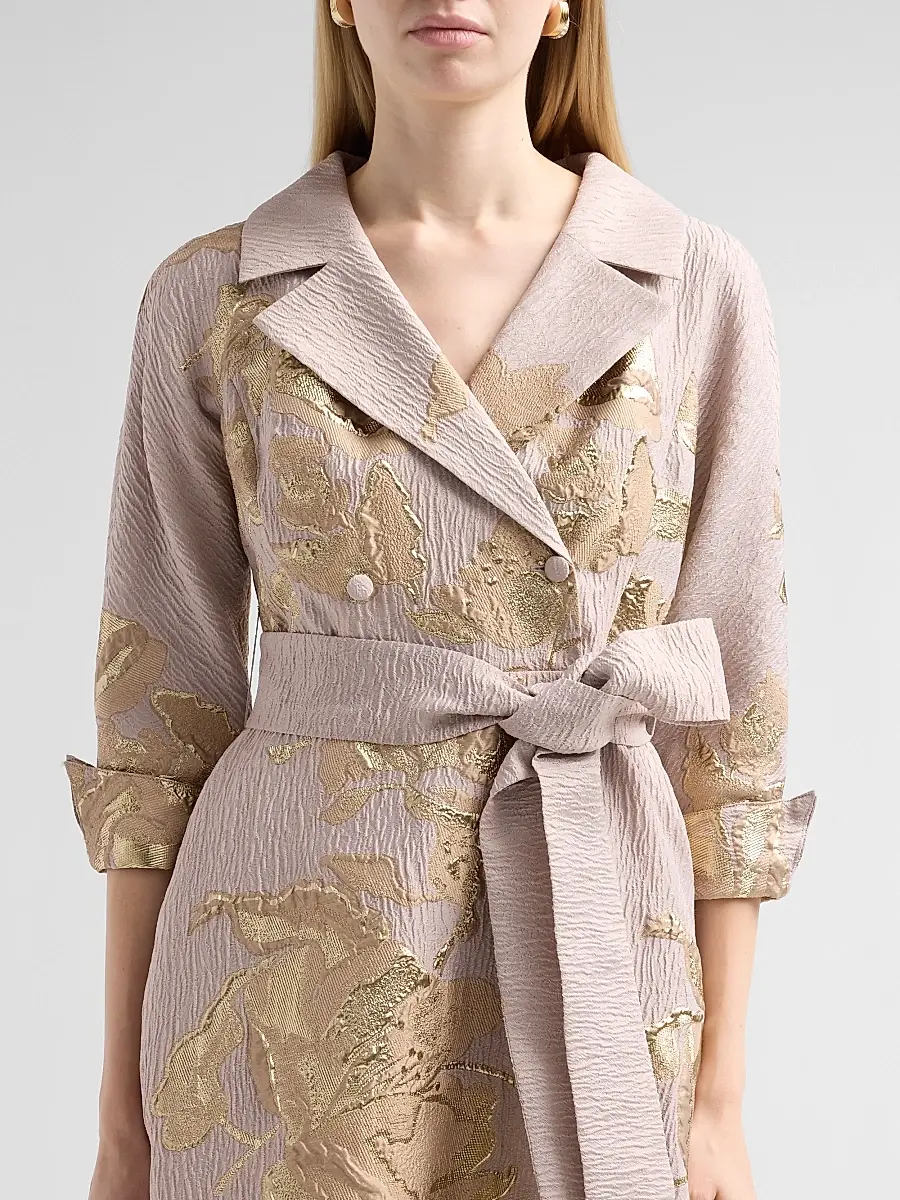 Teri Jon by Rickie Freeman Women's Floral Jacquard A-Line Midi Dress | Thumbnail 5 Teri Jon by Rickie Freeman Women's Floral Jacquard A-Line Midi Dress | Thumbnail 5