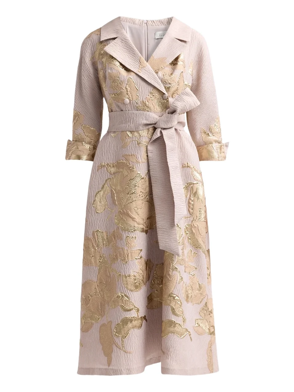 Women's Floral Jacquard A-Line Midi Dress Women's Floral Jacquard A-Line Midi Dress