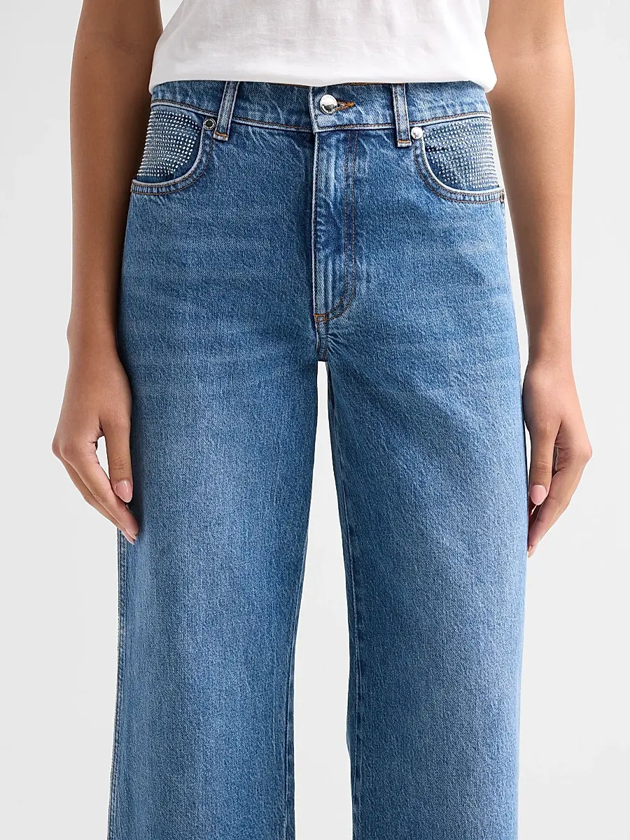 Ramy Brook Women's Leah Rhinestone-Embellished Straight Jeans | Thumbnail 5 Ramy Brook Women's Leah Rhinestone-Embellished Straight Jeans | Thumbnail 5