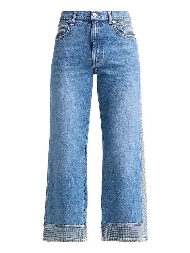Ramy Brook Women's Leah Rhinestone-Embellished Straight Jeans