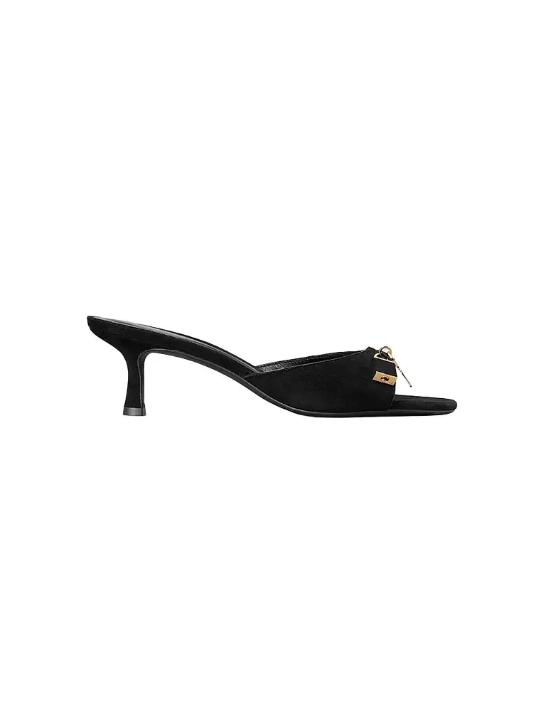 Women's Lock 55MM Suede Kitten-Heel Sandals Women's Lock 55MM Suede Kitten-Heel Sandals