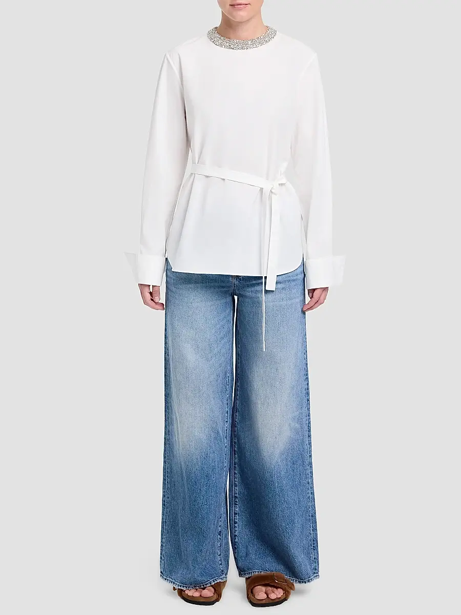 TWP Women's Crystal-Embellished Tie-Waist Top | Thumbnail 2