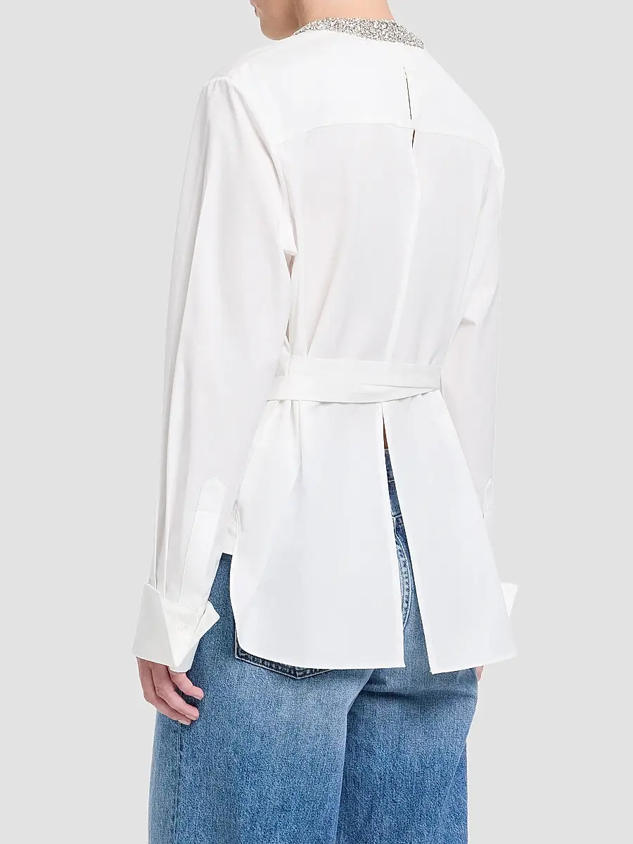 TWP Women's Crystal-Embellished Tie-Waist Top | Thumbnail 3