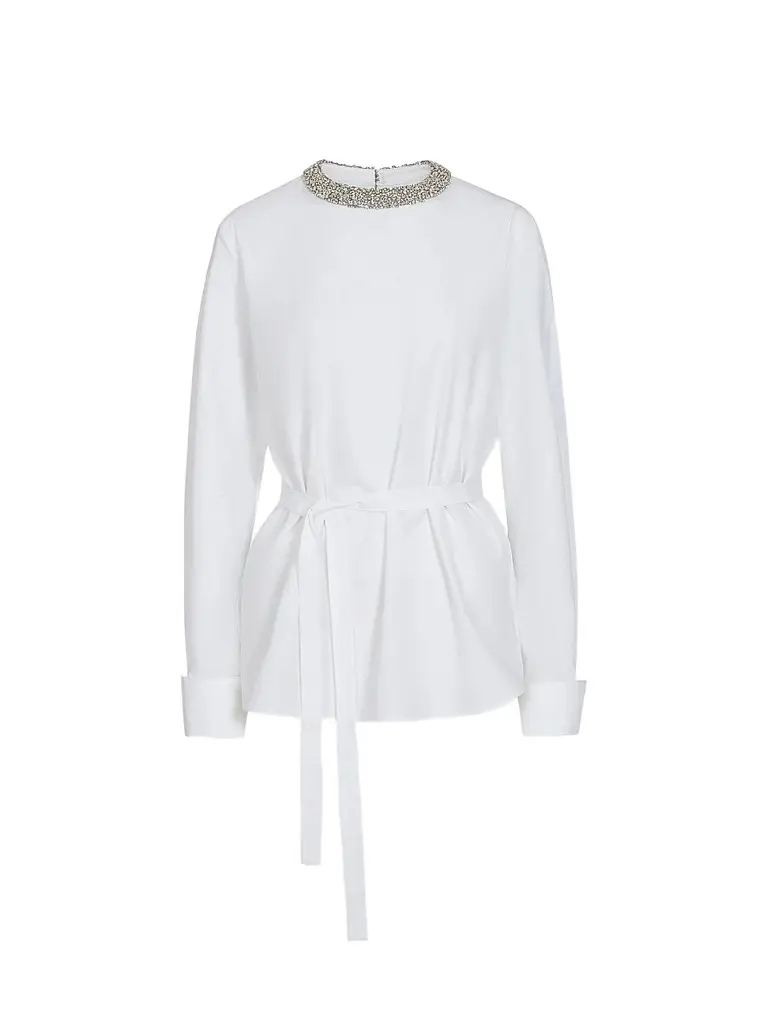 TWP Women's Crystal-Embellished Tie-Waist Top | Image 1 TWP Women's Crystal-Embellished Tie-Waist Top | Image 1
