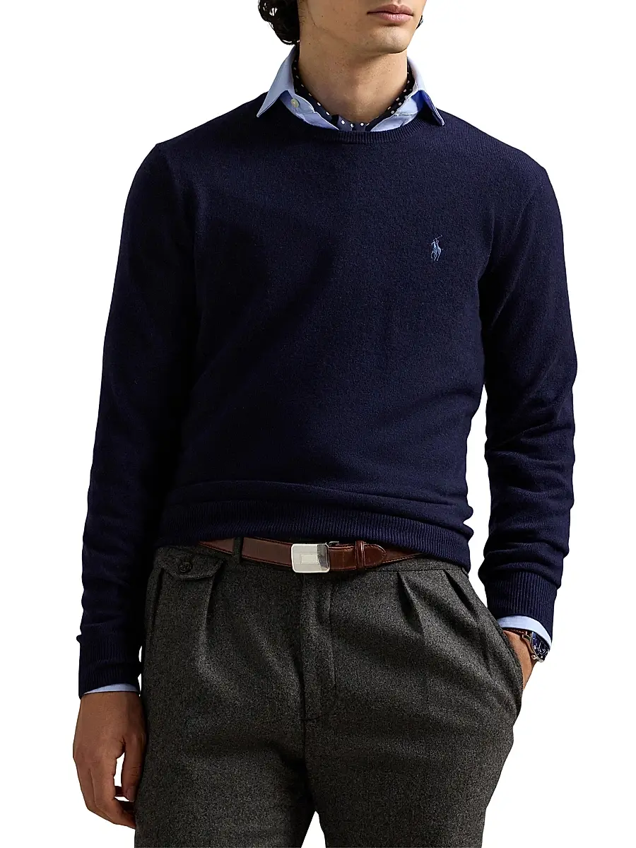 Polo Ralph Lauren Men's Logo-Embroidered Wool Sweater | Thumbnail 3