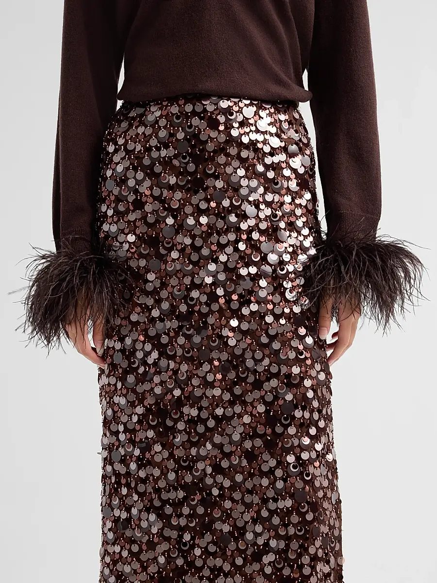 Milly Women's Roxanne Paillette Midi Skirt | Thumbnail 5 Milly Women's Roxanne Paillette Midi Skirt | Thumbnail 5