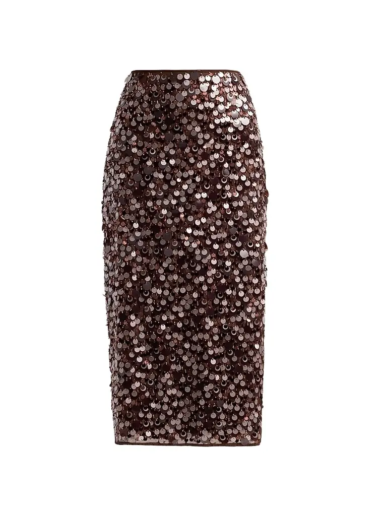 Milly Women's Roxanne Paillette Midi Skirt