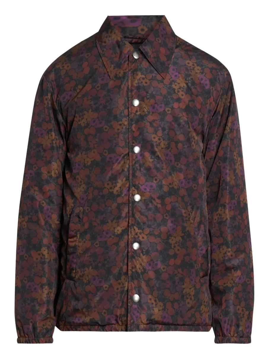 Men's Floral-Print Nylon Coach's Jacket