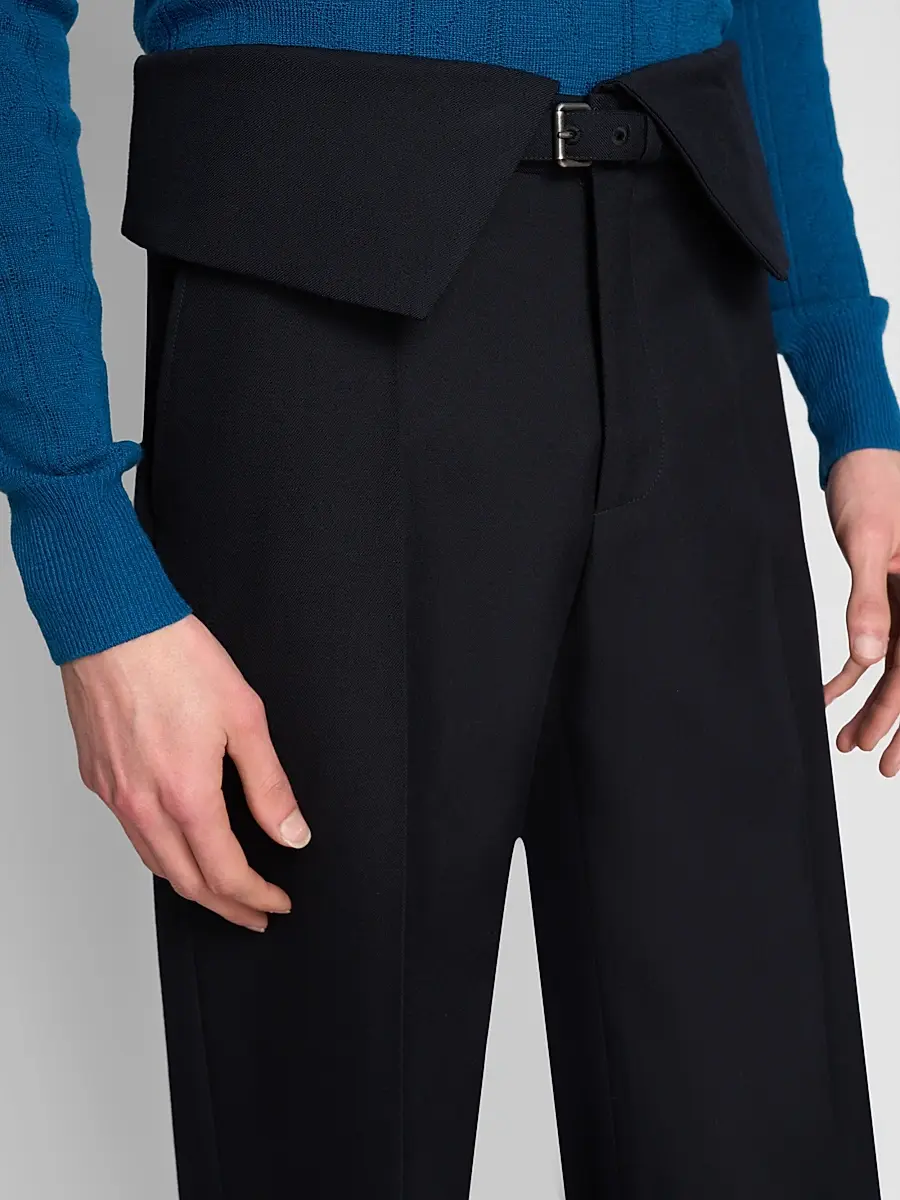 Dries Van Noten Men's Preston Belted Wool Trousers | Thumbnail 5 Dries Van Noten Men's Preston Belted Wool Trousers | Thumbnail 5