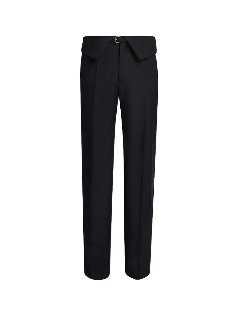 Dries Van Noten Men's Preston Belted Wool Trousers | Image 1 Dries Van Noten Men's Preston Belted Wool Trousers | Image 1